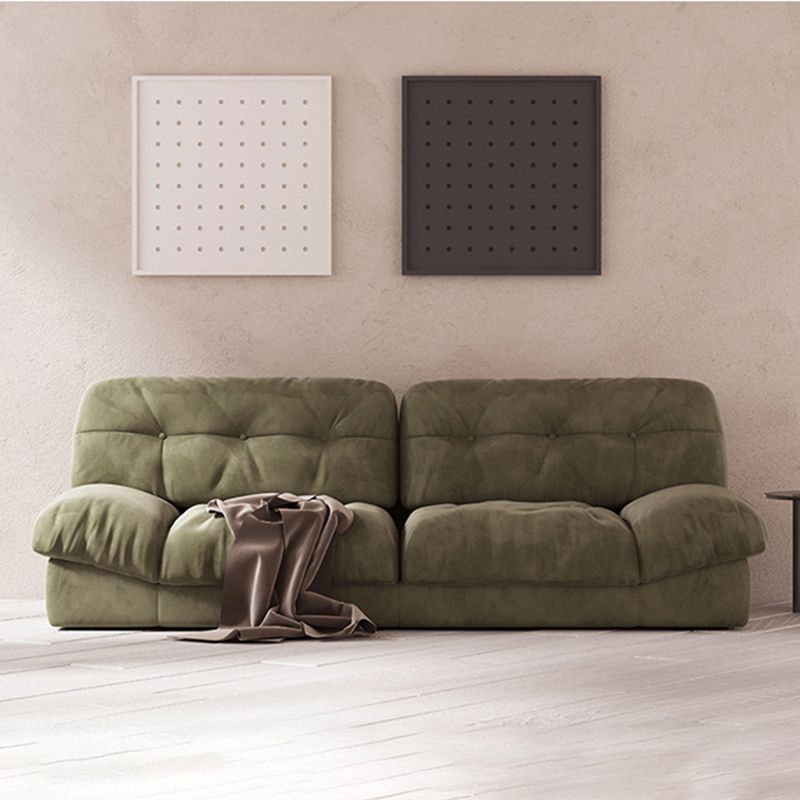 3/4-seater Modernism Suede Sofa 30.7" High Armless Sofa in Green