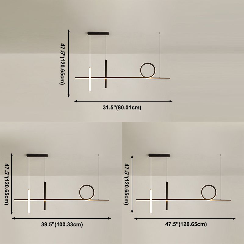 Simplicity Contemporary Island Lights Acrylic Shade Geometry Hanging Light for Dining Room