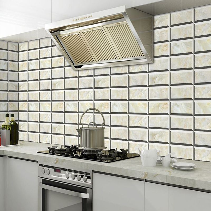 Smooth Removable Wallpaper Panels Rural Faux 3D Brick Wall Decor for Bathroom (12 Pcs)