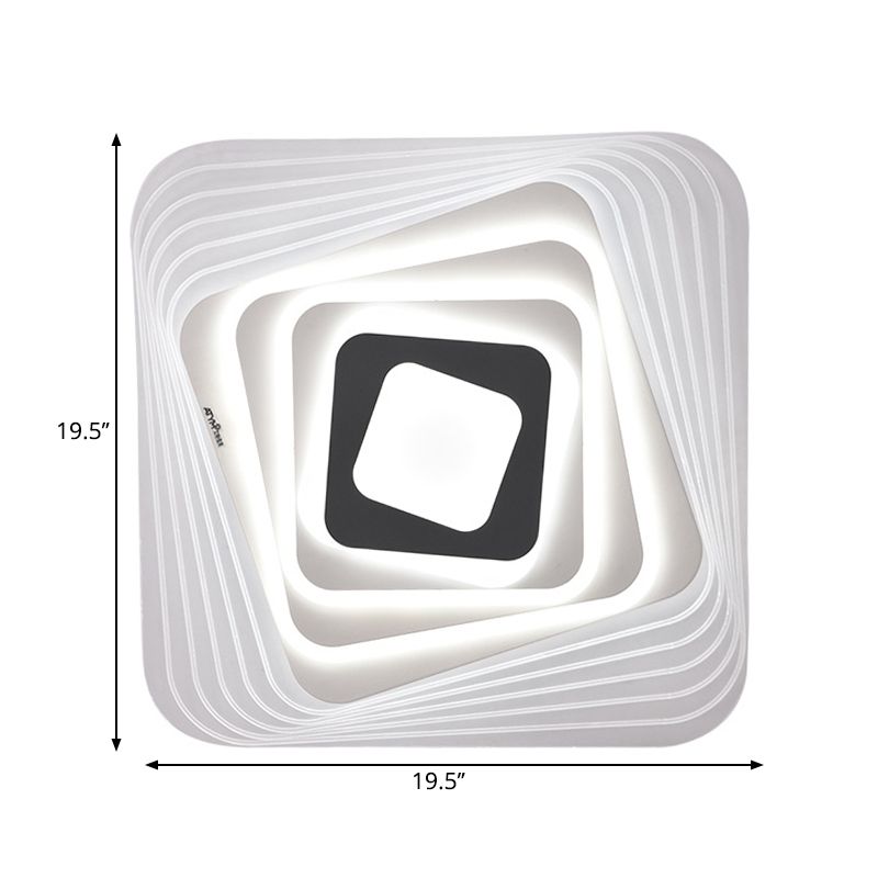 LED Camera Soffitto Illuminazione Simplicity White Flush Montaggio Fissaggio con Stacked Triangolo / Square / Hexagon Acrylic Shade