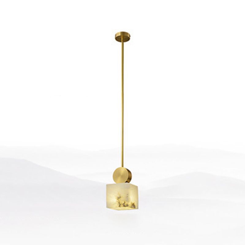 Marble Geometry Shape Hanging Lights Modern Style 1 Head Hanging Mount for Restaurant