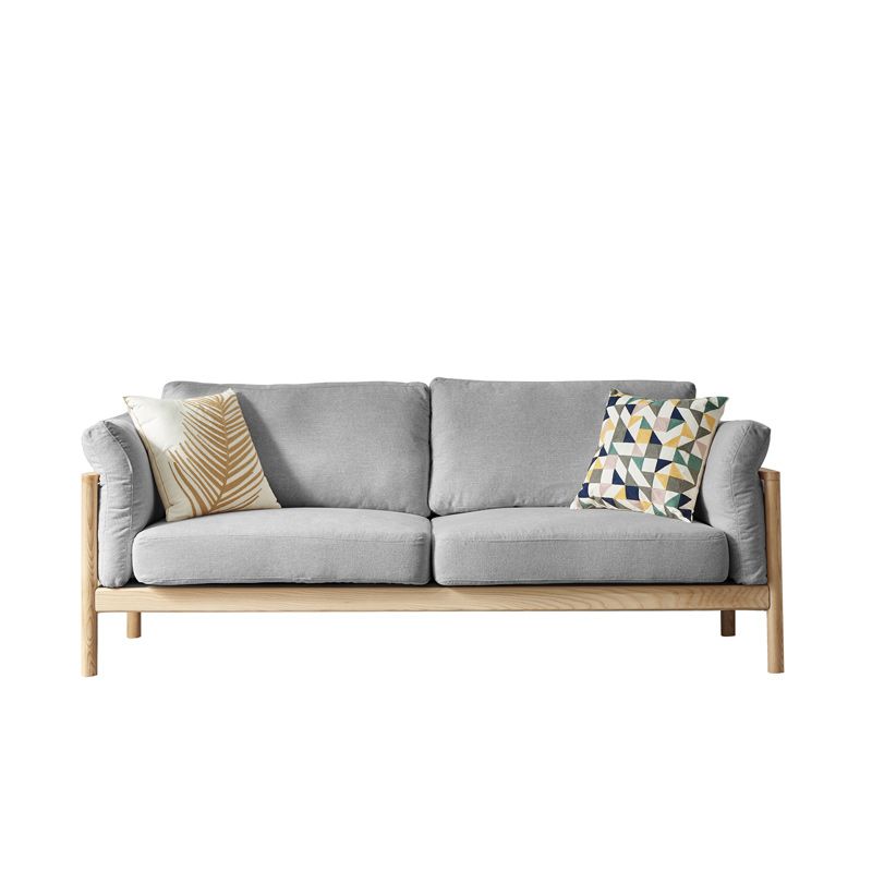 Linen Modern Sofa 32.6"W Recessed Arm Sofa with Loose Back for Living Room