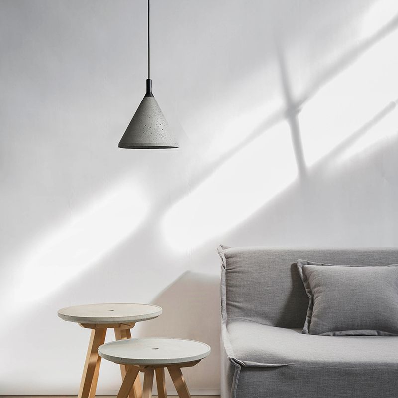 1 Glühbirnenkegel Hanging Lampe Industriestil grau Zementhöhe verstellbare Anhängerbeleuchtung für Wohnzimmer