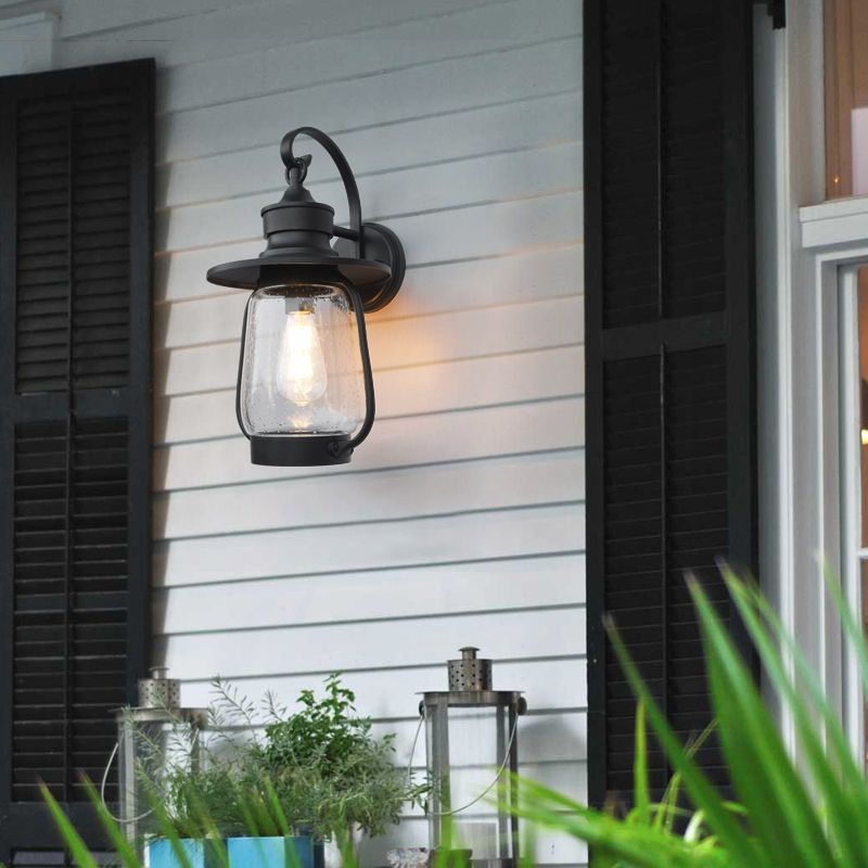 1 lampadario armato montato a parete lampada vintage neri limpidi limpidi sedute di vetro