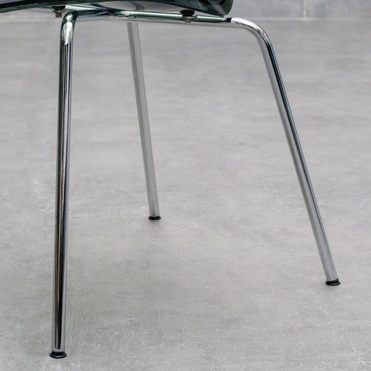 Contemporary Style Metal Chairs Set Solid Back Side Kitchen Dining Chair