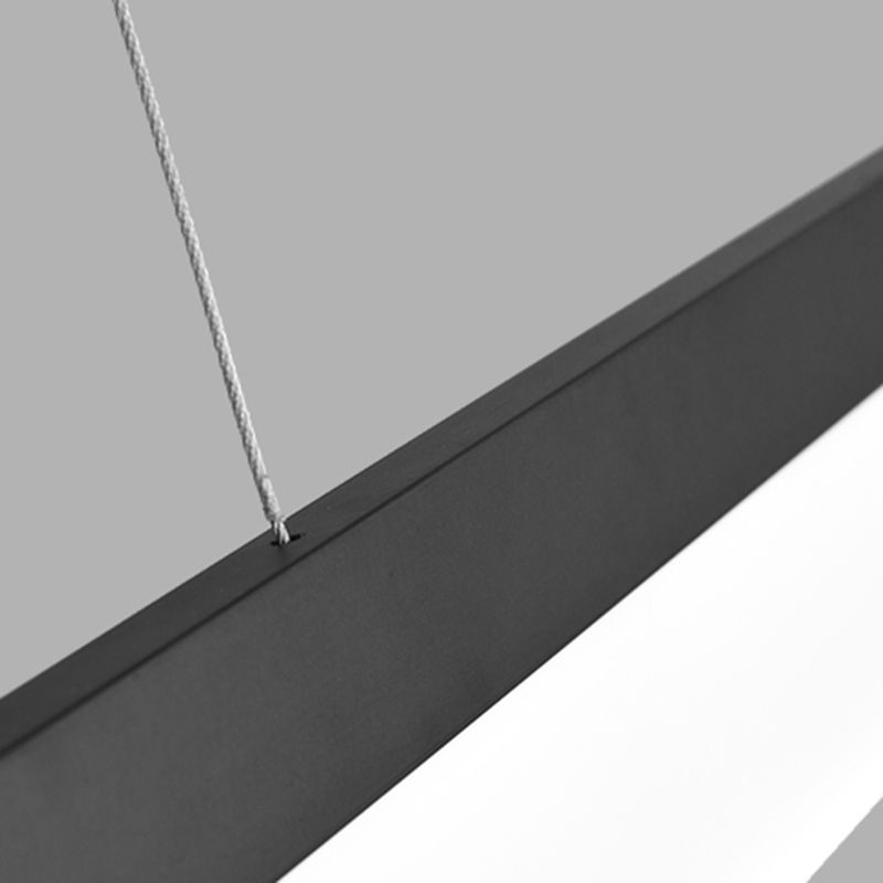 1 Light Linear Island Light Fixture Modernism Metal Island Pendant Lights in Black