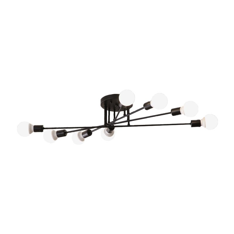6/8/10 lampen slaapkamer semi-inbouwlamp met zichtbare lamp moderne metalen goud/zwarte plafondlamp