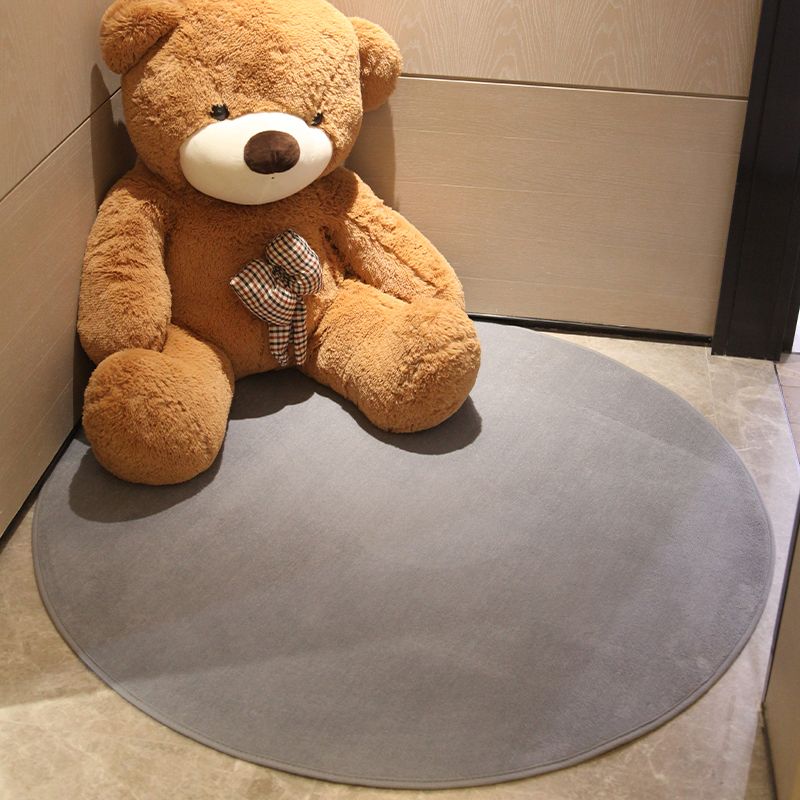 Multicolored Calming Rug Cotton Blend Solid Colored Area Carpet Anti-Slip Backing Pet Friendly Indoor Rug for Bedroom