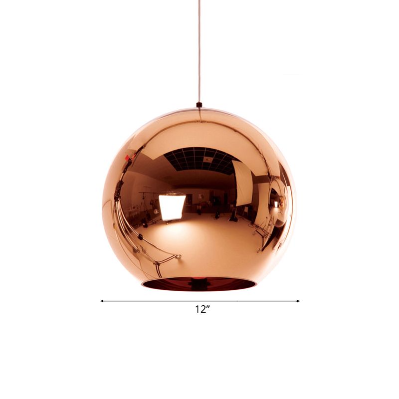 6 "/8"/10 "W Mirror Ball Anhänger Beleuchtung zeitgenössisches Glas 1 Licht Chrom/Gold/Roségold hängende Deckenleuchte