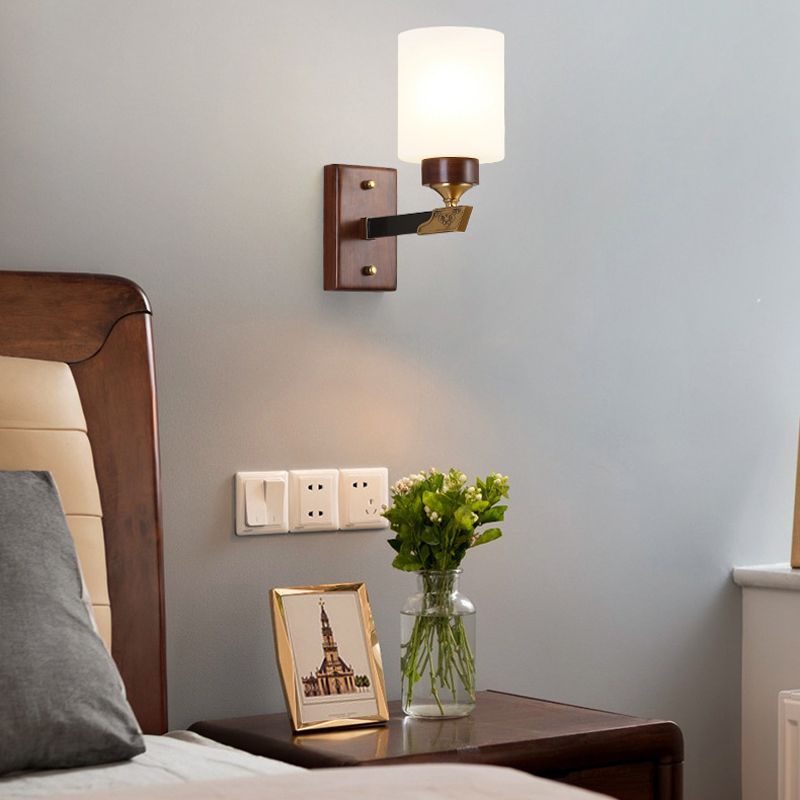 1 Light Wall Sconce Lighting Modern Wood Wall Light Fixture for Dining Room