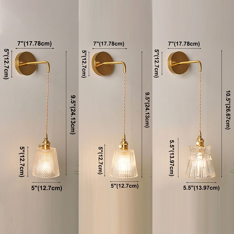 Gold Sconce Lights Modern Wall Lamp Fixture Brass Wall Lighting for Bedroom