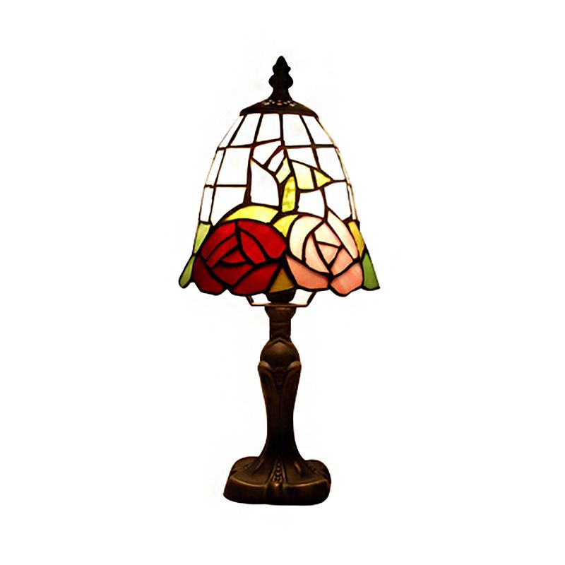 7 "/ 6" de grande cloche de la cloche Lumière de lecture avec une lampe de bureau de style Tiffany enrage rose en rose