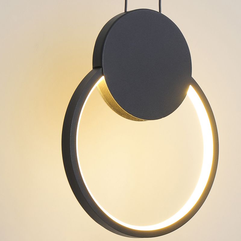 Minimalisme pendentif léger acrylique à 1 lumière LED vers le bas pour chambre à coucher