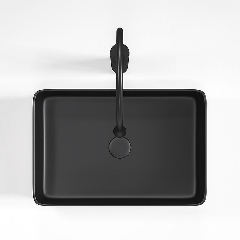 Contemporary Bathroom Sink Porcelain Rectangular Vessel Bathroom Sink