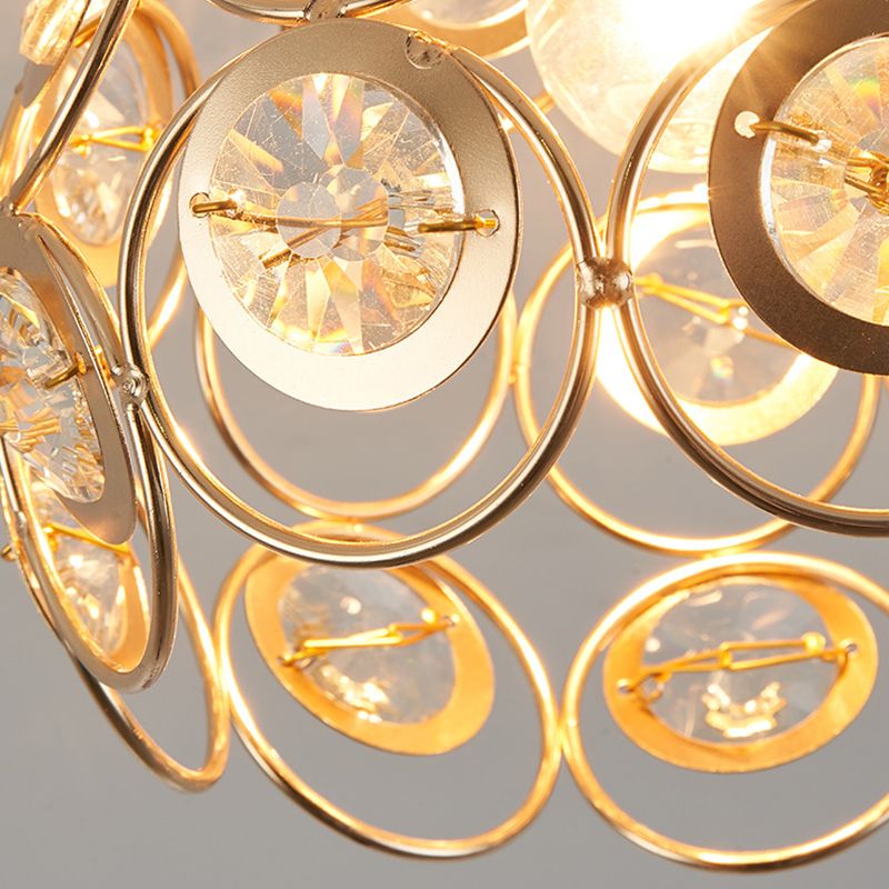 Nordic Crystal Ceiling Light Simple Flush Mount Light Fixture for Bedroom
