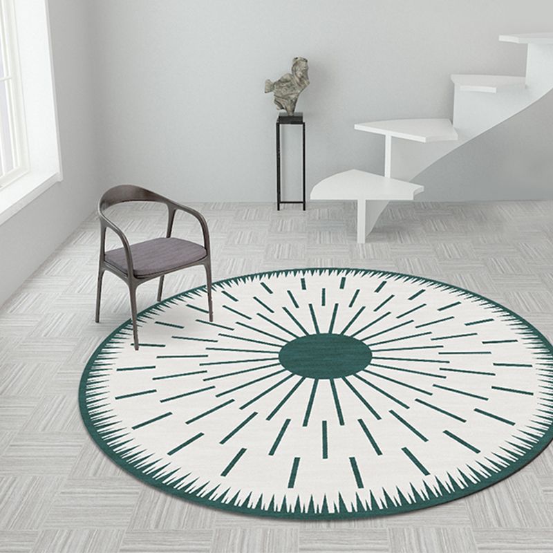 Creative Modernist Rug Polyester Radial Pattern Rug Washable Pet Friendly Non-Slip Carpet for Living Room