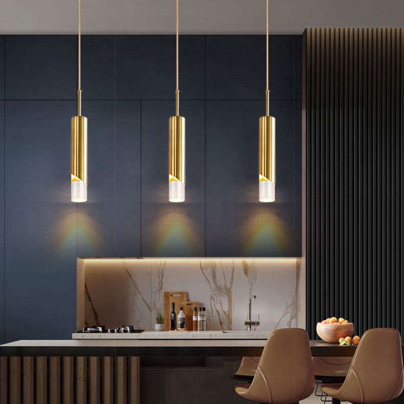 1 iluminación de colgante de cilindro ligero luces de techo acrílico modernas para restaurante
