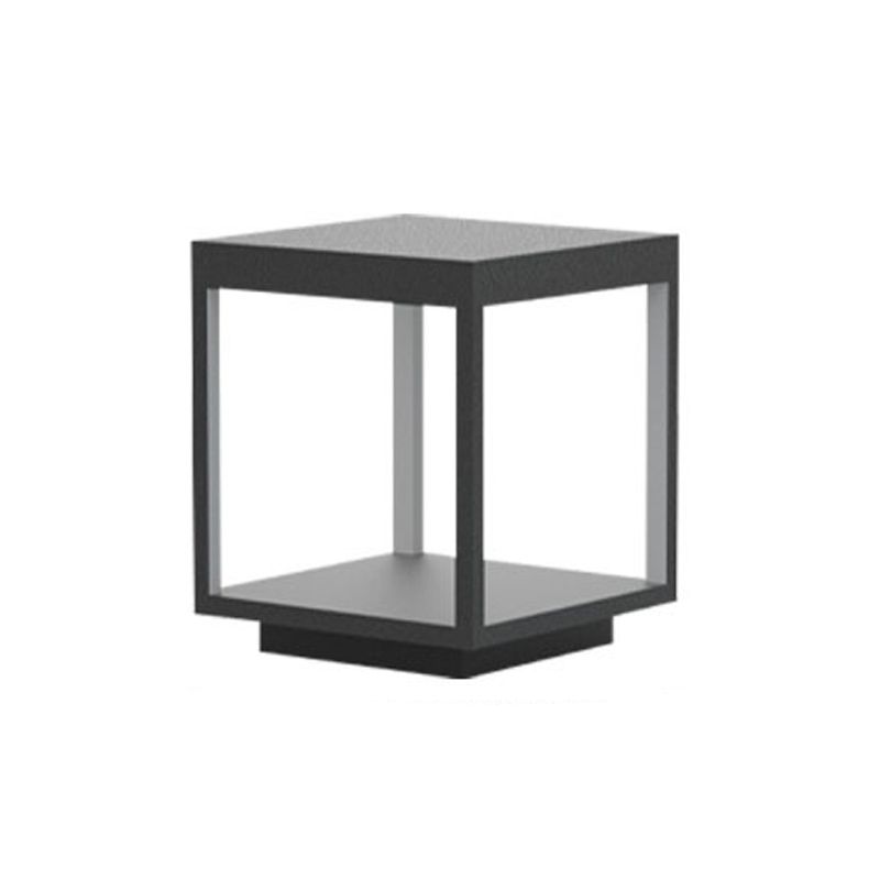 Square Waterproof Lights Outdoor Black Pillar Lamp for Garden
