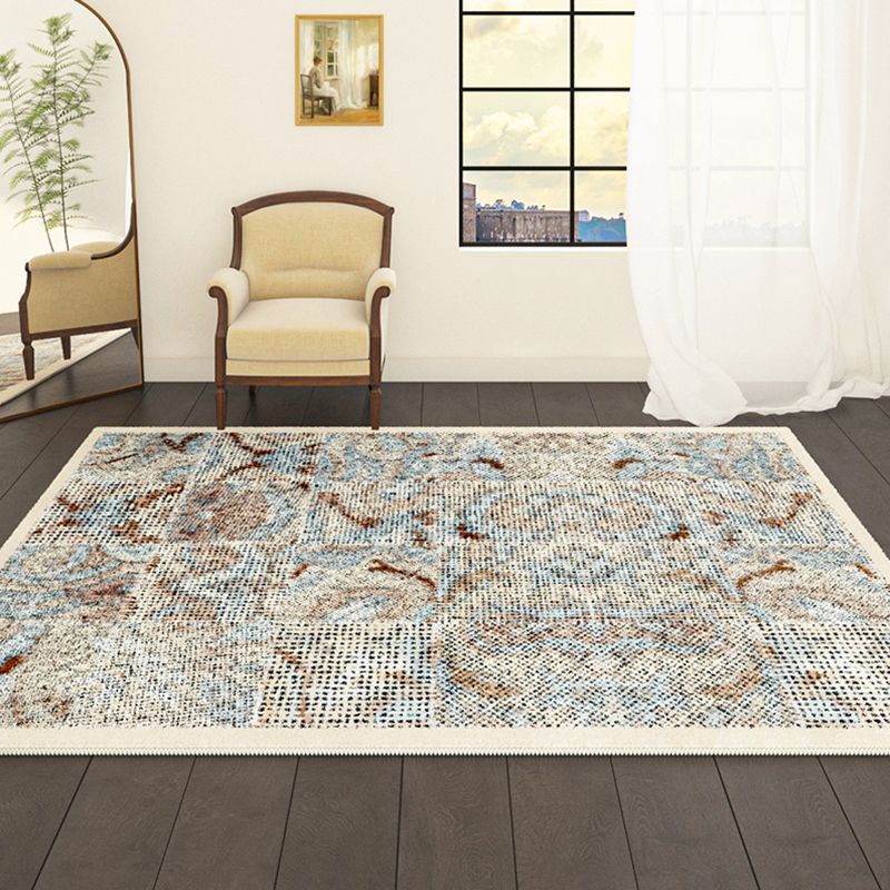 Geel modern tapijt abstract patroon polyester gebied tapijt antislip wasbaar tapijt voor woningdecoratie