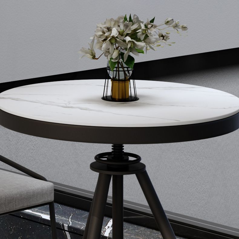 Moderner Stil Home Sintered Stone Esstisch runden Form Tisch mit einzelnen Sockelbasis