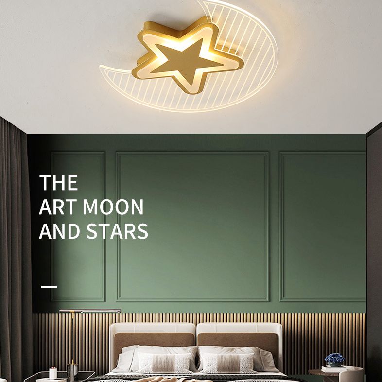 Moon And Star Flush Mount Ceiling Licht Moderne Acryl Deckenleuchte für Schlafzimmer