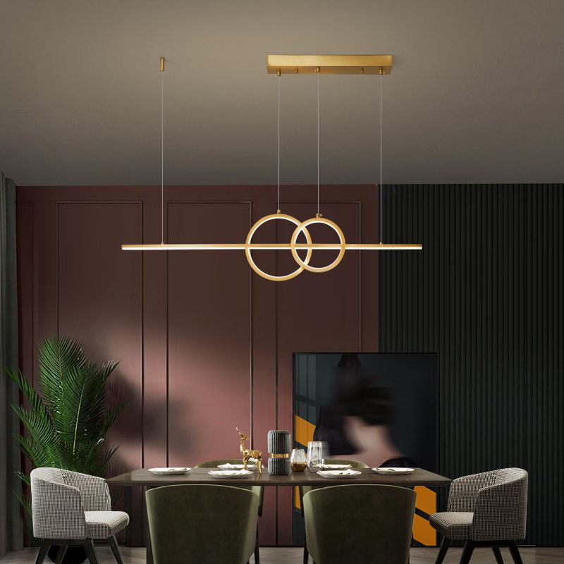 Metal Linear Island Lighting Modern Multiple-Light Island Pendant Lights