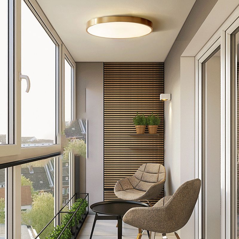 Round 1-Light Flush Mount Ceiling Light Modern Style Acrylic Led Flush Mount