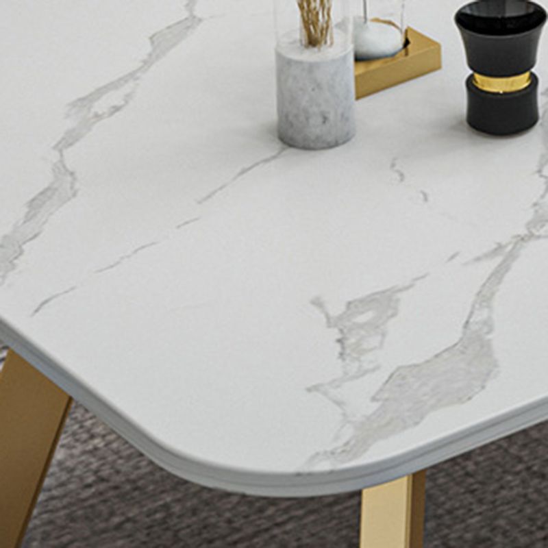 Glam Slate Coffee Table Rectangular Cocktail Table for Living Room