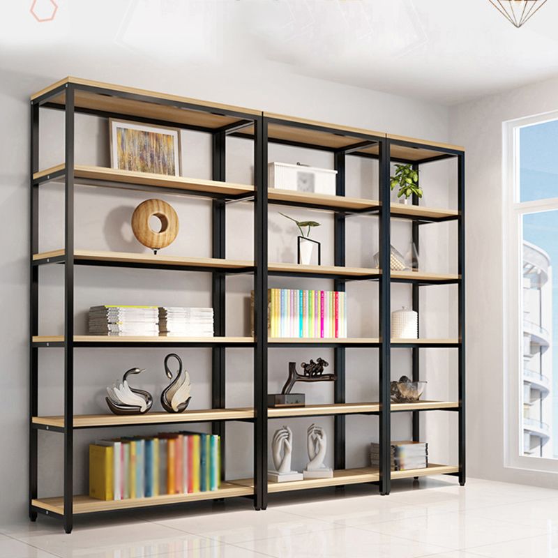 Metal Etagere Bookcase Industrial Open Back Book Shelf with Shelves for Office and Home