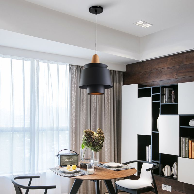 1 cabezal de comedor de comedor Luz con tono de metal cónico