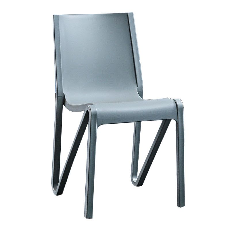 Plastic Scandinavian Kitchen Dining Room Side Chair Solid Back Chair
