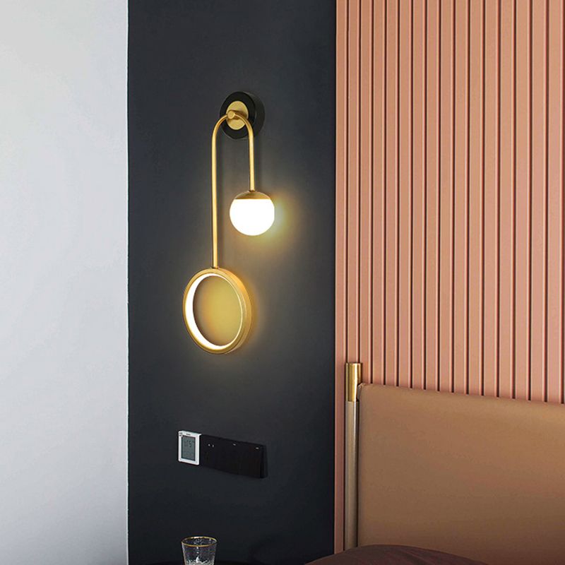 Modern Unique Shape Wall Mount Light Fixture 2 Light Wall Light Sconce in Gold