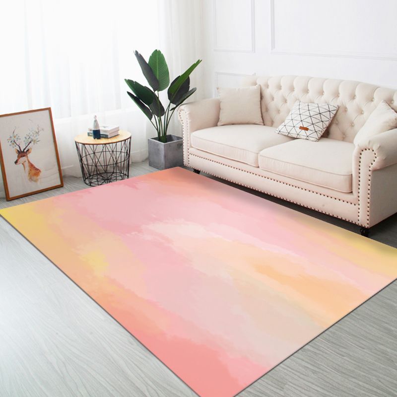 Multicolor Nordic Indoor Rug Polyester Ink Blooming Carpet Non-Slip Backing Rug for Home Decor