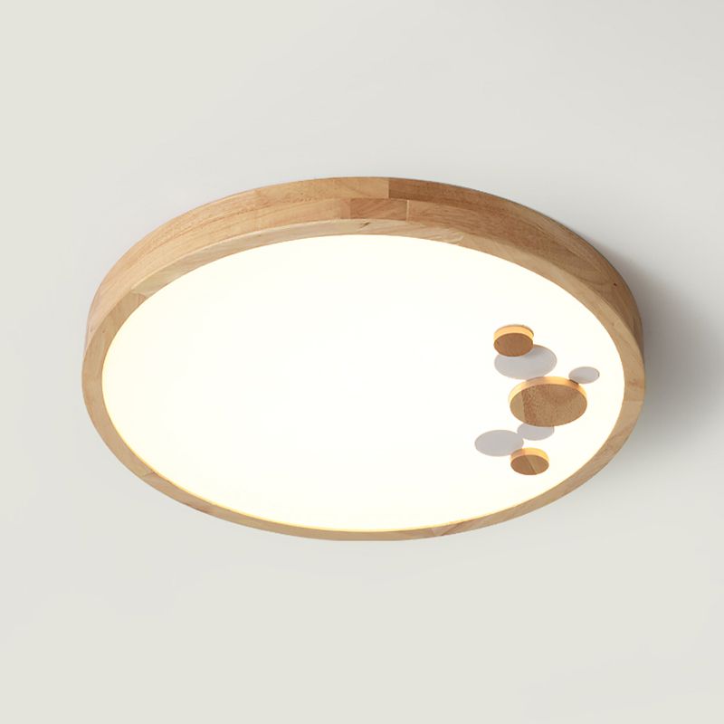 Cerchio Led LED Flush Monte Light Simplicity Wood Bedroom Flush Monte Massimale Luce