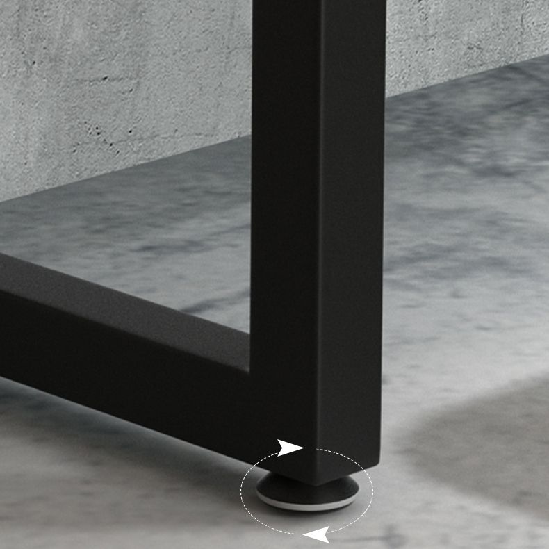 Industrial Style Bar Dining Table Brown Solid Wood Bar Wine Table with Metal Base