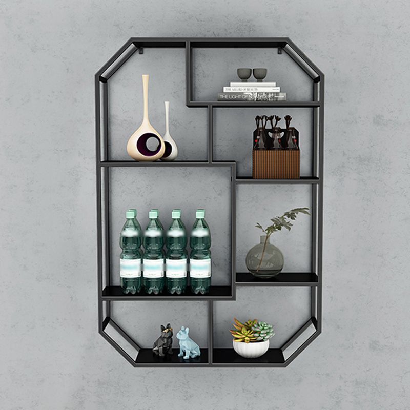 Iron Contemporary Wall Unit Bookshelf 4/5/6-Shelf Closed Back Bookshelf