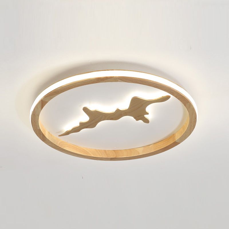 Cage en bois contemporain Plafond de plafond avec Shade Acrylique pour la salle de dessin