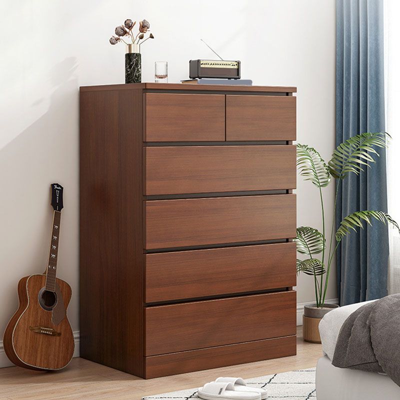 Contemporary 42.9-Inch Tall Wood Accent Chest with 6 Drawers