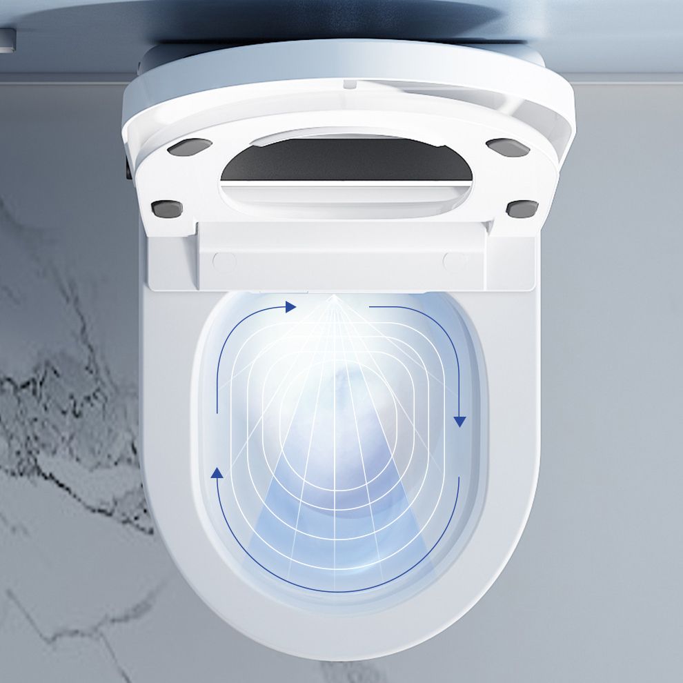 Contemporary Siphon Jet Toilet Bowl One-Piece Toilet Wall Mount ABS Flush Toilet