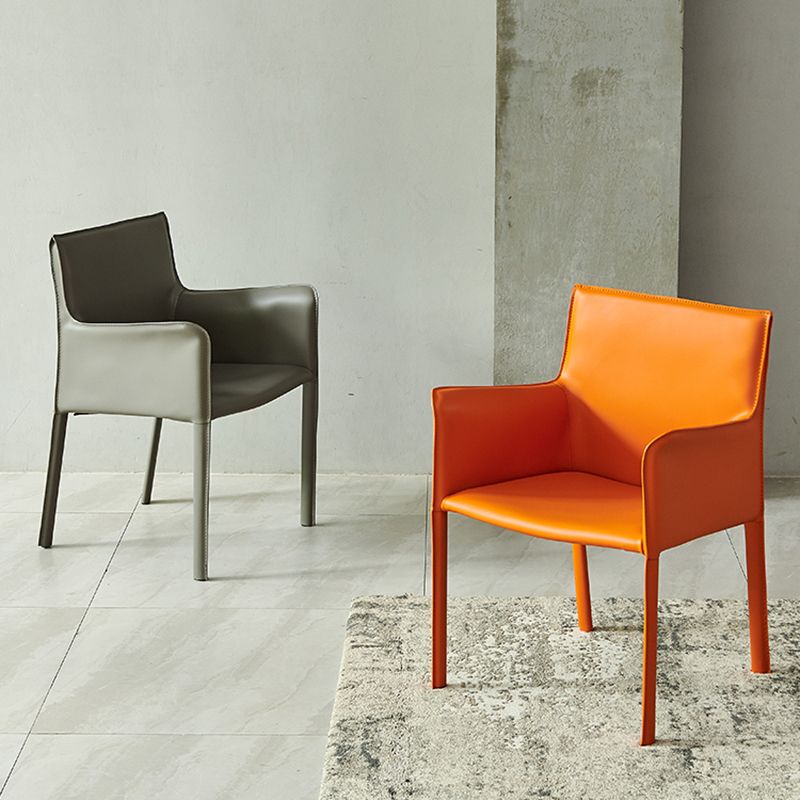 Modern Style Upholstered Dining Chair Faux Leather Dining Armchair