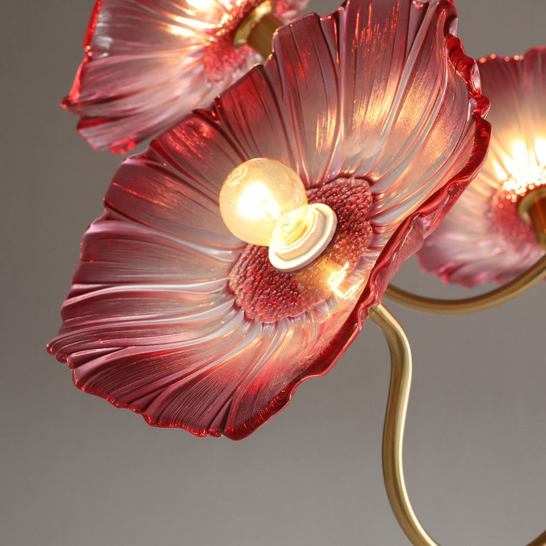 Blume Semi Flush Mount Leuchte moderne Glasdeckleuchten für Wohnzimmer