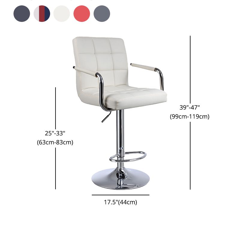 Indoor Modern Adjustable Bar Stool Footrest Bucket Backrest Swivel Counter Stool