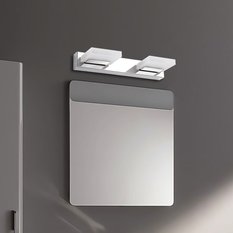 Iluminación de tocador cuadrado estilo moderno de metal múltiples luces de polvo de tocador