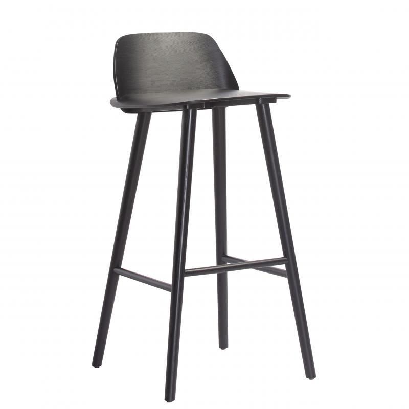 Modern Low Back Barstool Wooden Counter Bar Stool with Wood Legs