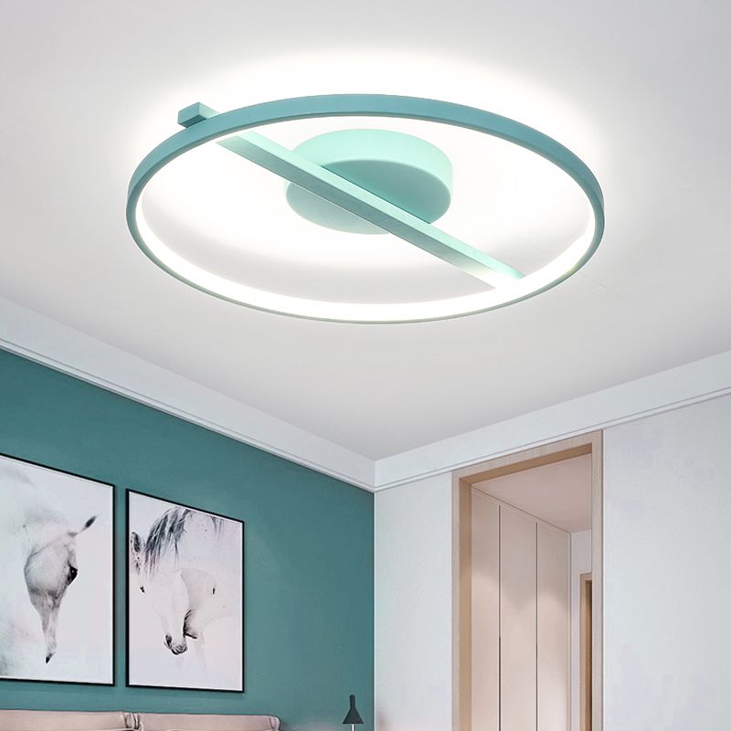 Acryl Ring Inbouw Modernisme Zwart/Wit/Blauw Plafondgemonteerd Licht voor Woonkamer in Warm/Wit, 12,5"/16,5"/20,5" Dia