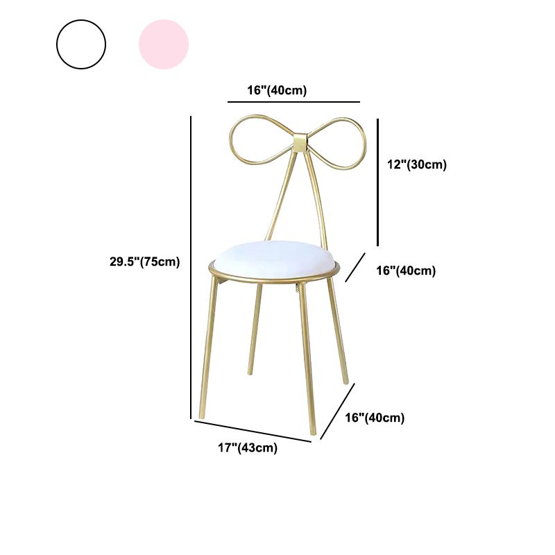 Round Leather and Metal Counter Stool Scandinavian Low Back Counter Bar Stool