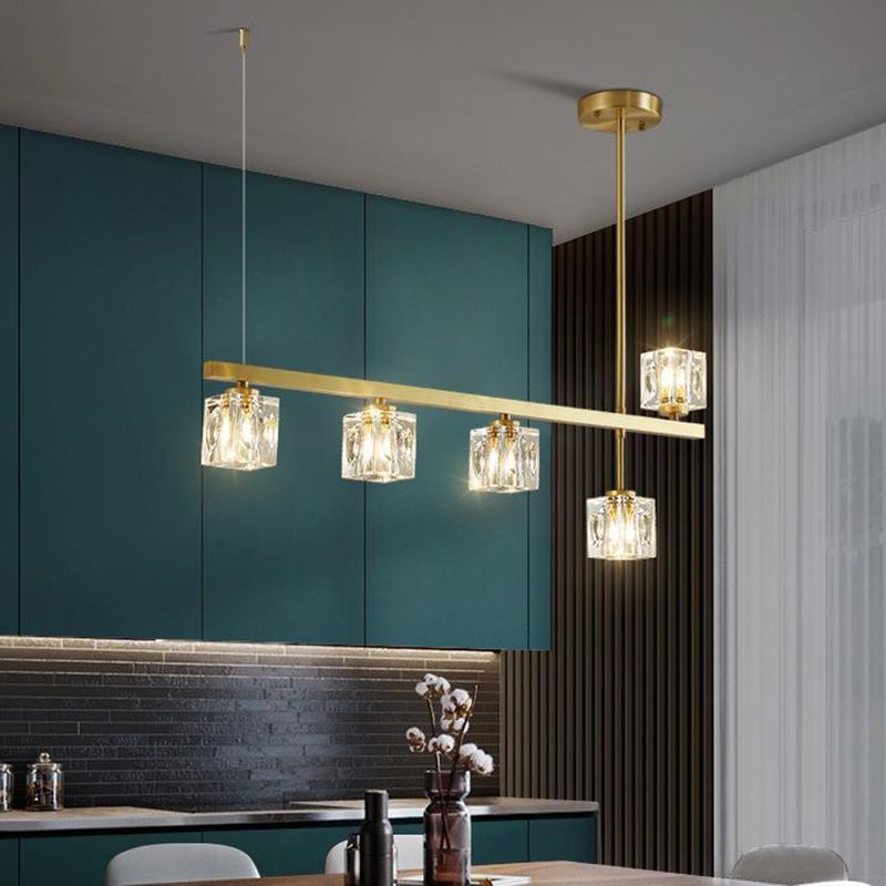 4/5/6-Light Modernism Golden Kitchen Island Lighting LED Ceiling Light for Foyer