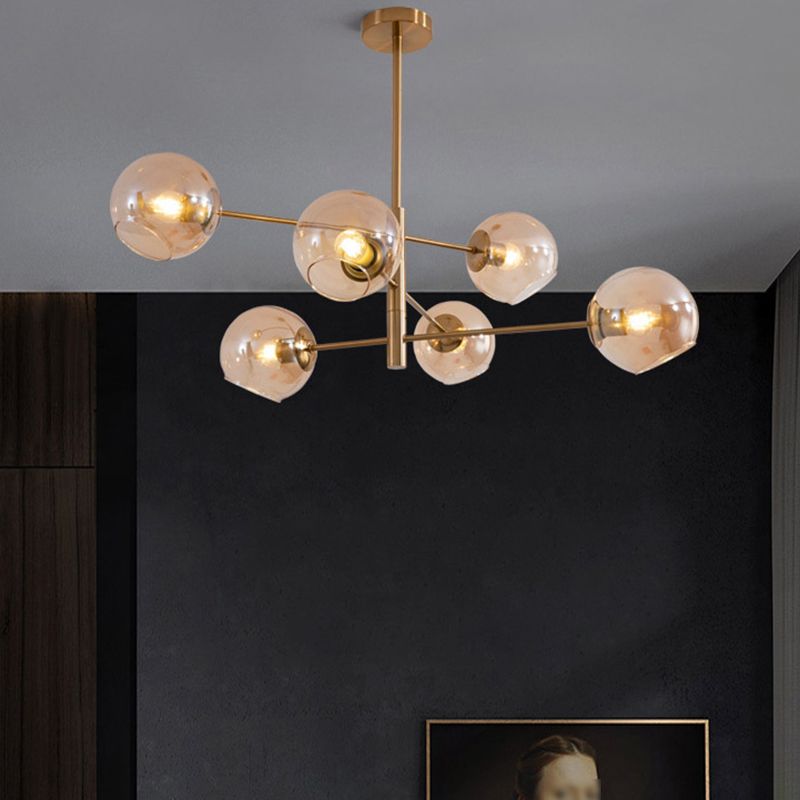 Modern Globe Chandelier Lights Glass Chandelier Pendant Light for Living Room