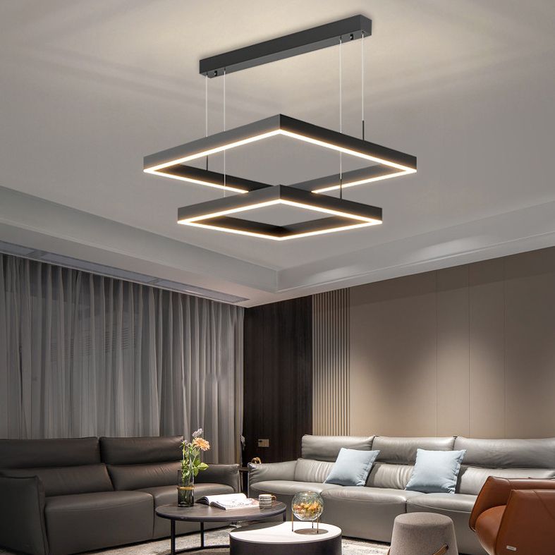 Funzione illuminazione a sospensione al quadrato in metallo Lucialettale a LED a LED MODERNO