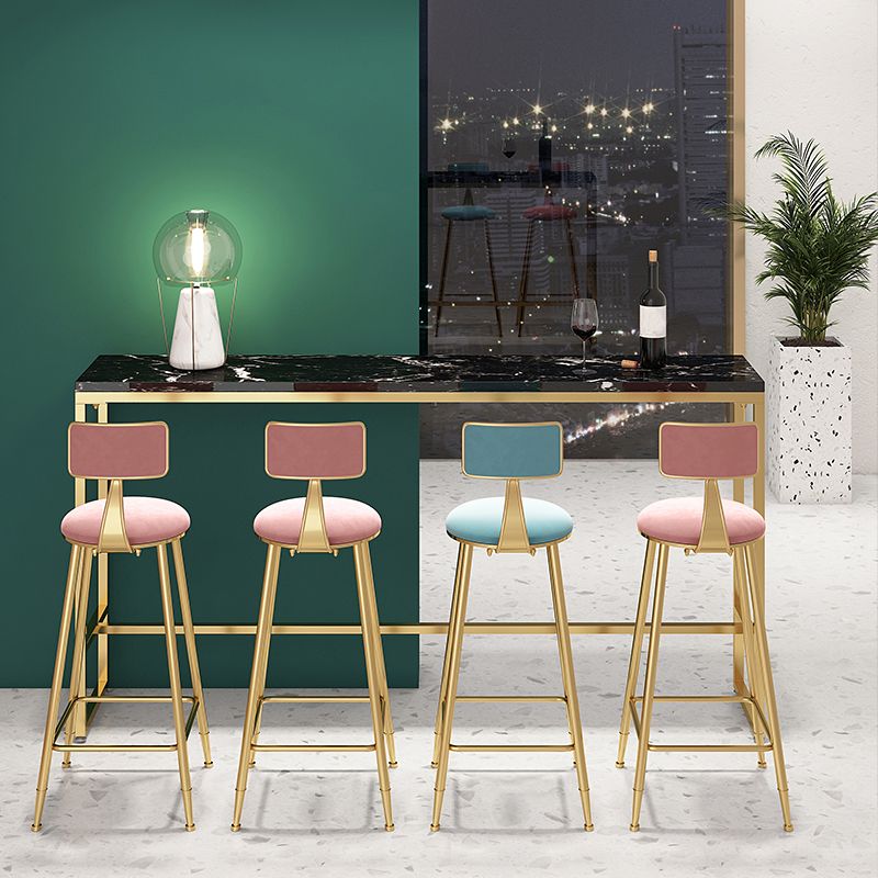 Marble Rectangle Counter Height Dining Table Indoor Footrest Pub Height Dining Table